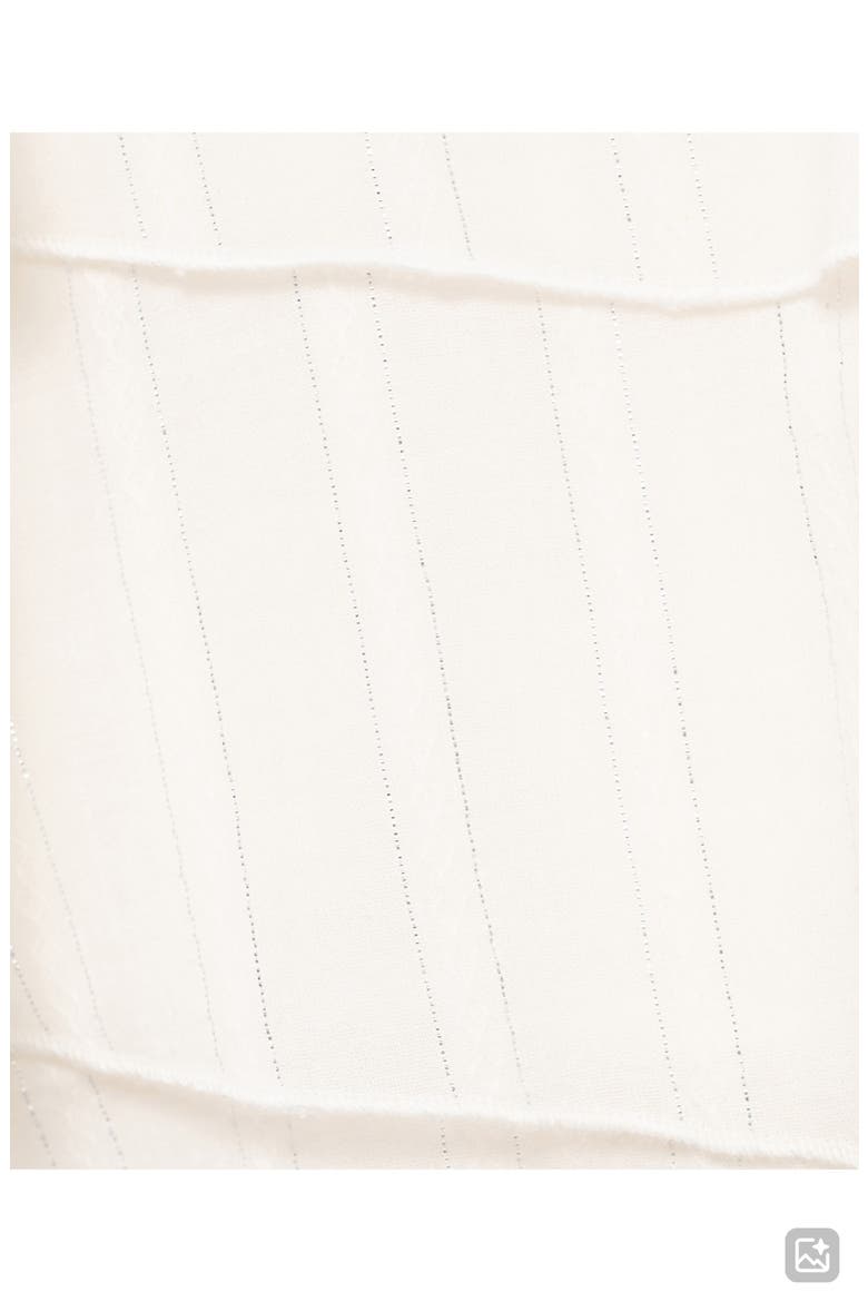 Metallic Stripe Ruffle Crop Top, Alternate, color, OFF WHITE