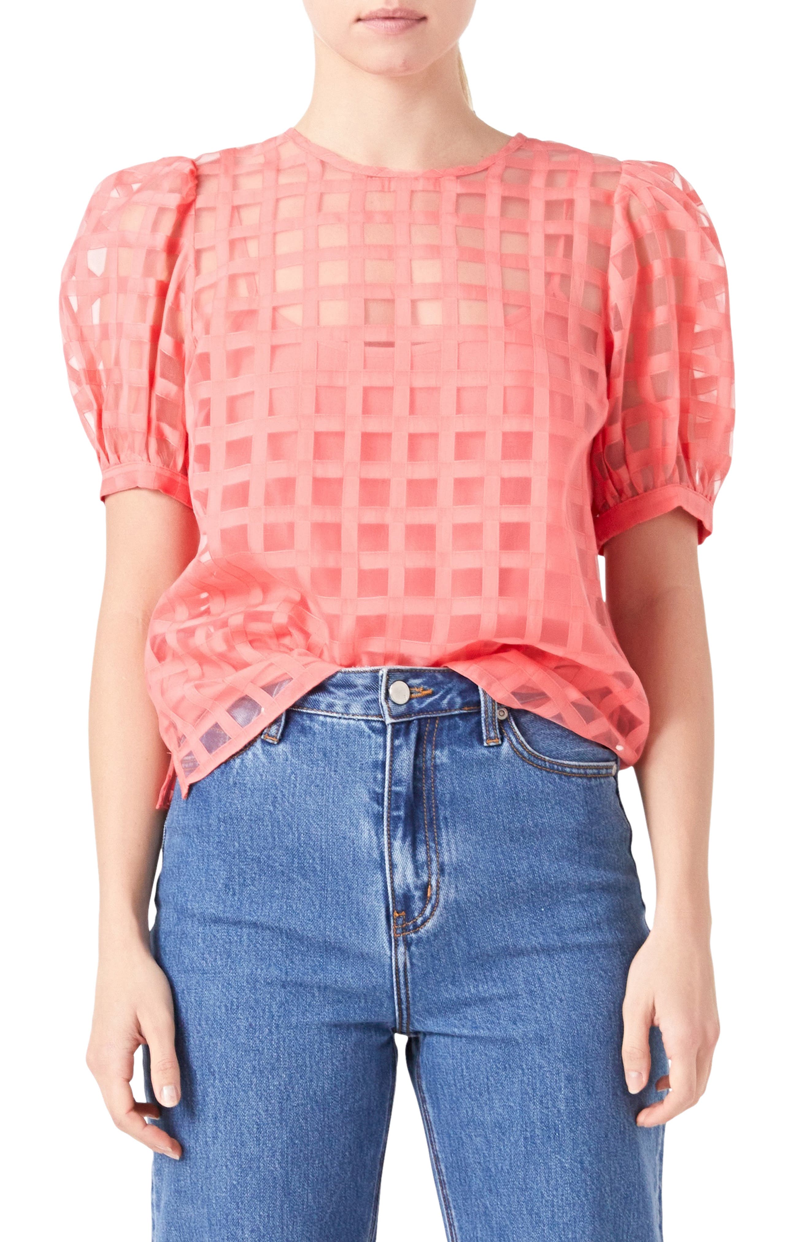 Windowpane Sheer Top - image 5