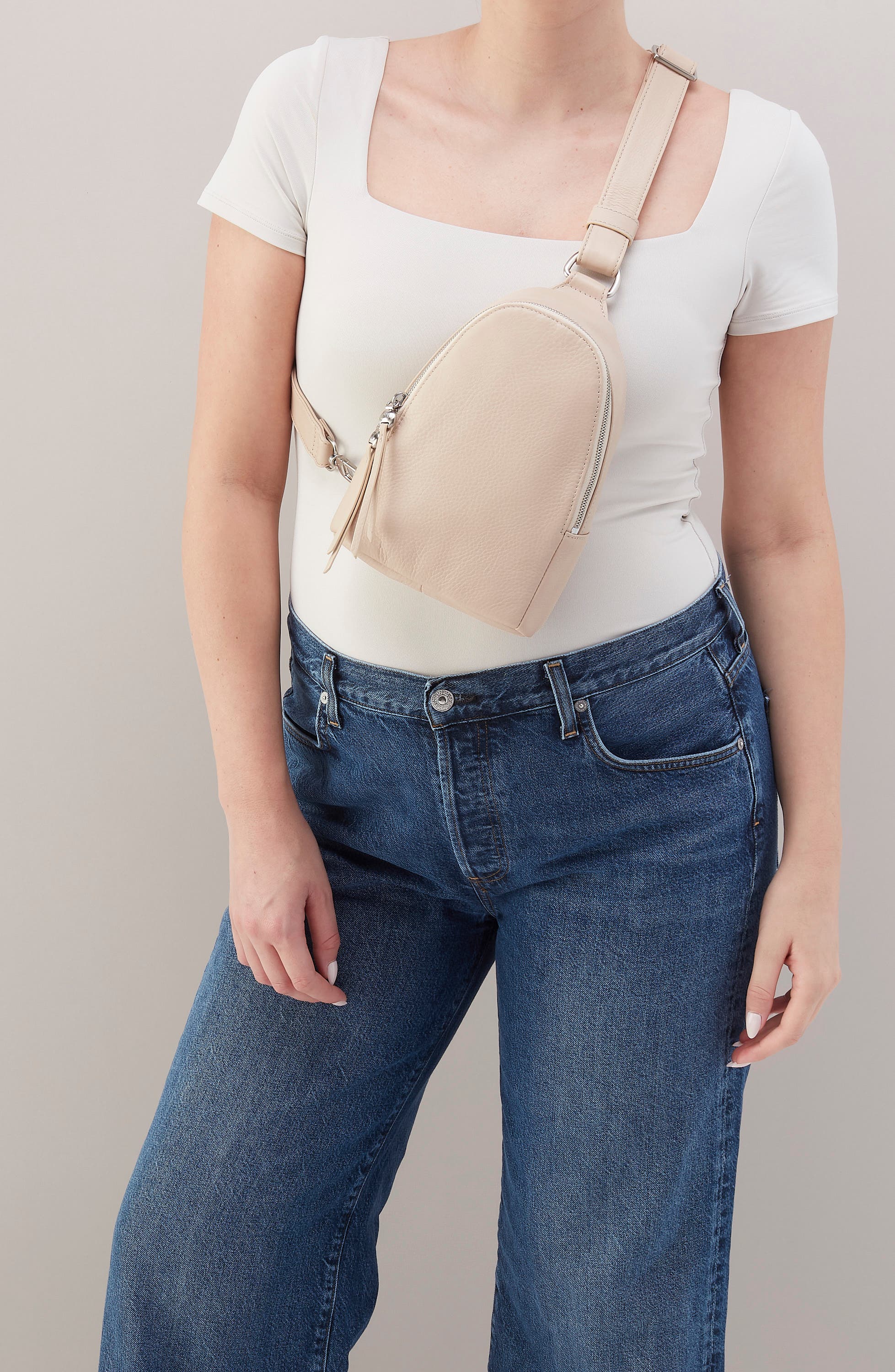 Fern Leather Sling Bag, Alternate, color, STONEWASH