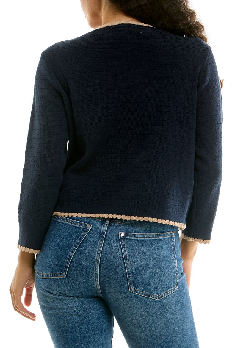 Scalloped Bolero, Alternate, color, NAVY/ TAN