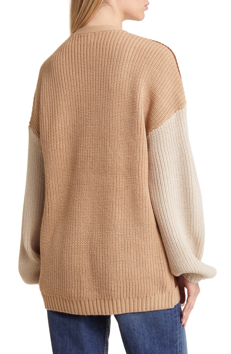 Brixton Ashberry Colorblock Balloon Sleeve Cardigan, Alternate, color, 
