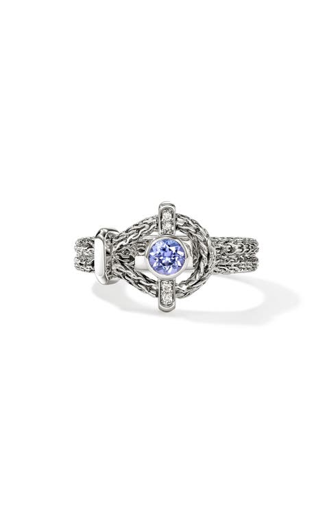 Icon Sterling Silver Tanzanite & Diamond Ring
