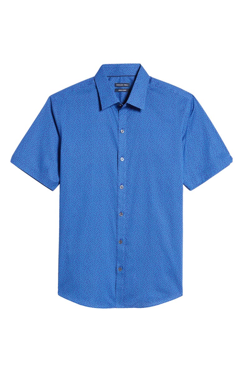 Zachary Prell Perbellini Classic Fit Geo Short Sleeve Stretch Button-Up Shirt, Alternate, color, 