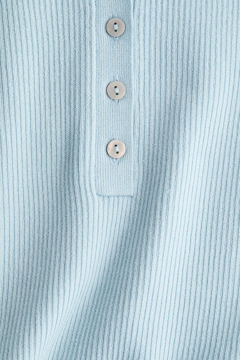 Rib-knit Flared-skirt Dress, Alternate, color, Light blue