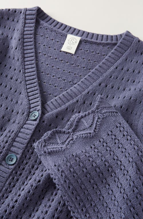 Treasure & Bond Kids' Mixed Stitch Cardigan In Blue