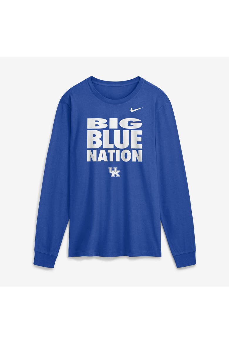 Men's Nike  Royal Kentucky Wildcats 2026 Sideline Slogan Dri-FIT Long Sleeve T-Shirt, Main, color, Royal