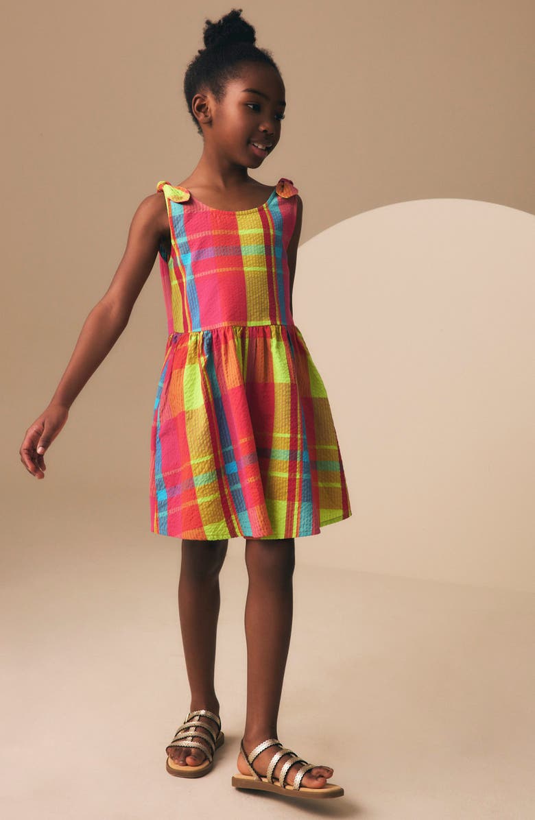 NEXT Kids' Rainbow Check Romper, Alternate, color, Multi