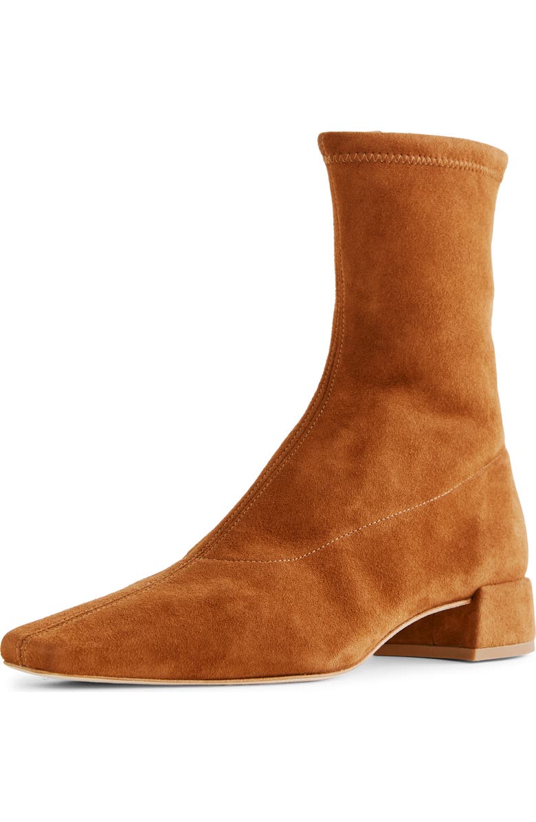 Reformation Rosina Bootie, Alternate, color, Rum Stretch Suede