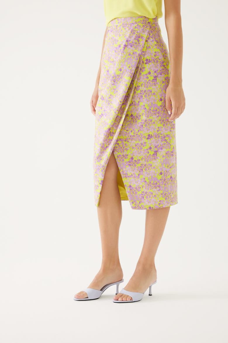 Ellie Floral Patterned Skirt, Alternate, color, Purple and Yellow