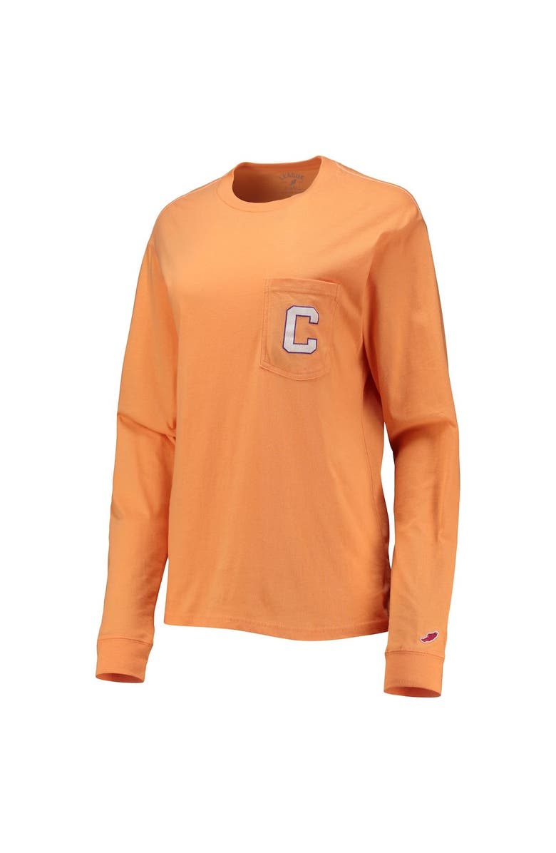 LEAGUE COLLEGIATE WEAR Women's League Collegiate Wear Orange Clemson Tigers Pocket Oversized Long Sleeve T-Shirt, Alternate, color, 