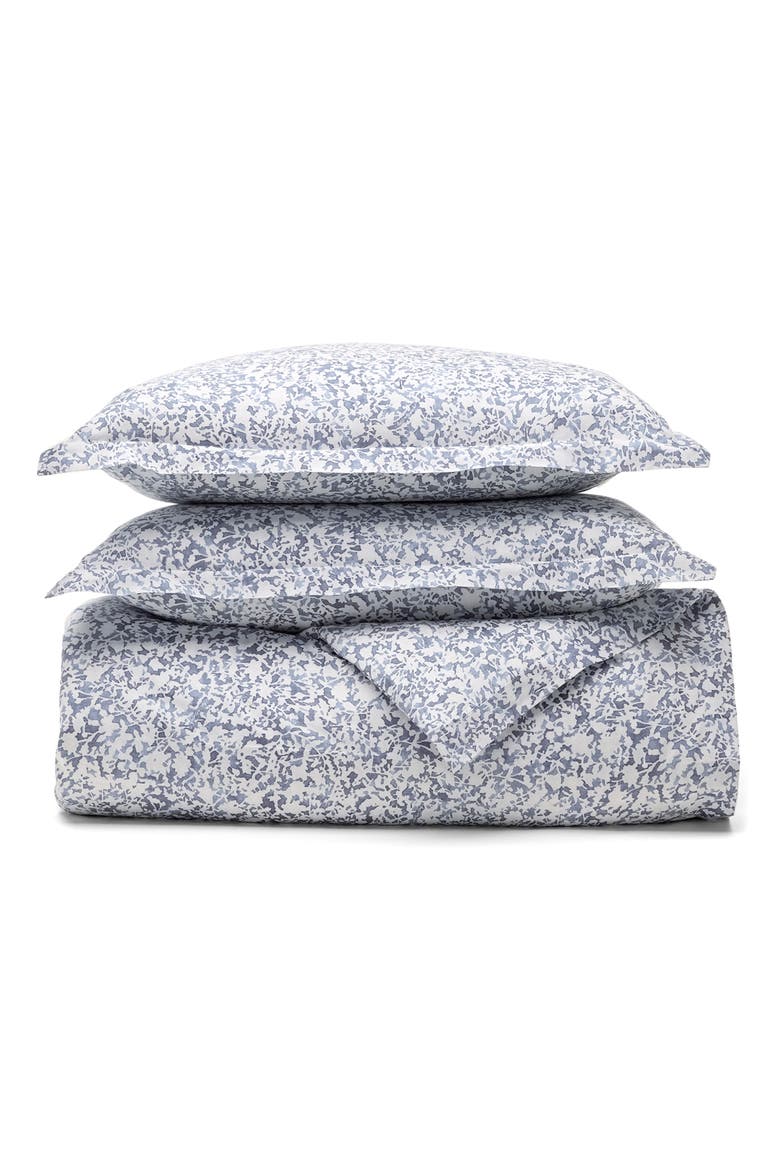 Signature Garden Print Hemmed Organic Cotton Duvet Cover & Shams Set, Main, color, BAY