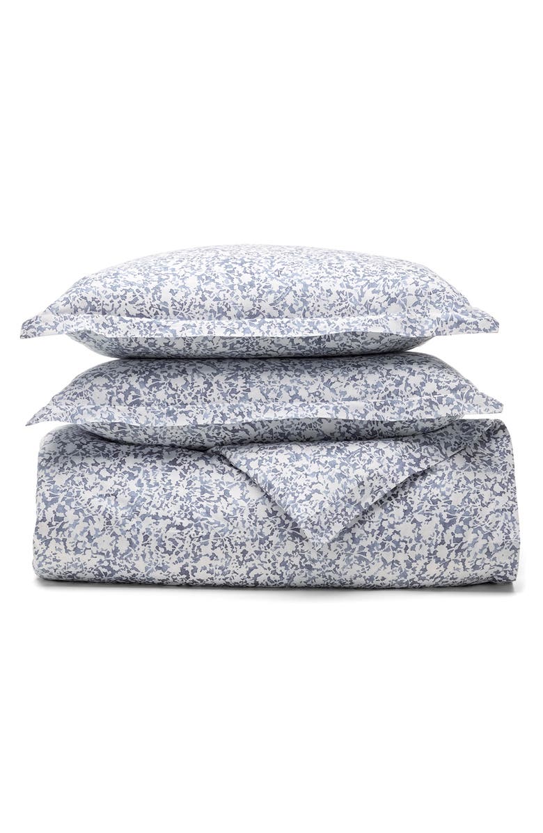 Boll & Branch Signature Garden Print Hemmed Organic Cotton Duvet Cover & Shams Set, Main, color, Bay
