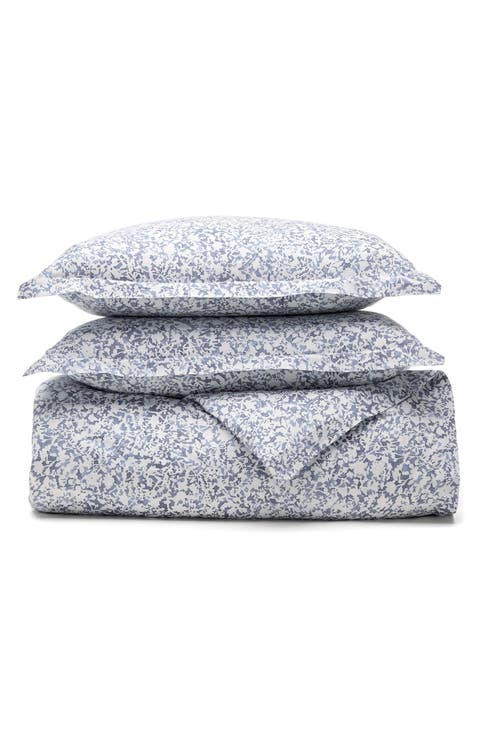 Signature Garden Print Hemmed Organic Cotton Duvet Cover & Shams Set