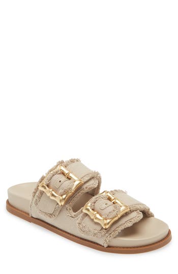 Schutz Enola Sporty Womens Slip On Open Toe Slide Sandals In Neutral