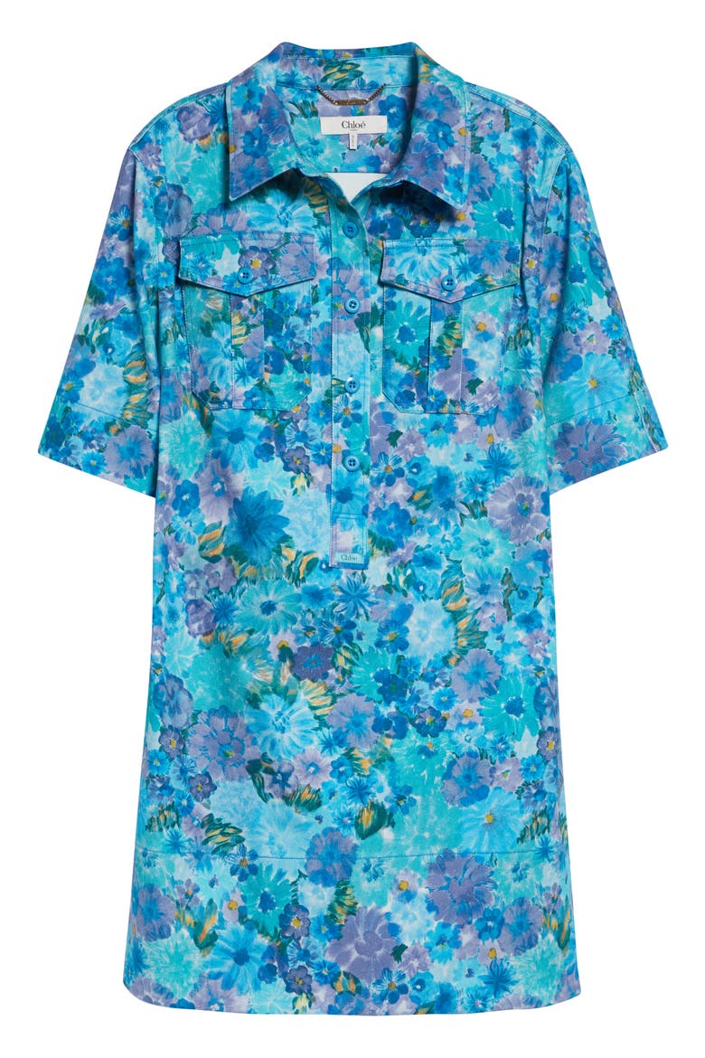 Daisies Twill Minidress, Alternate, color, MULTICOLOR BLUE