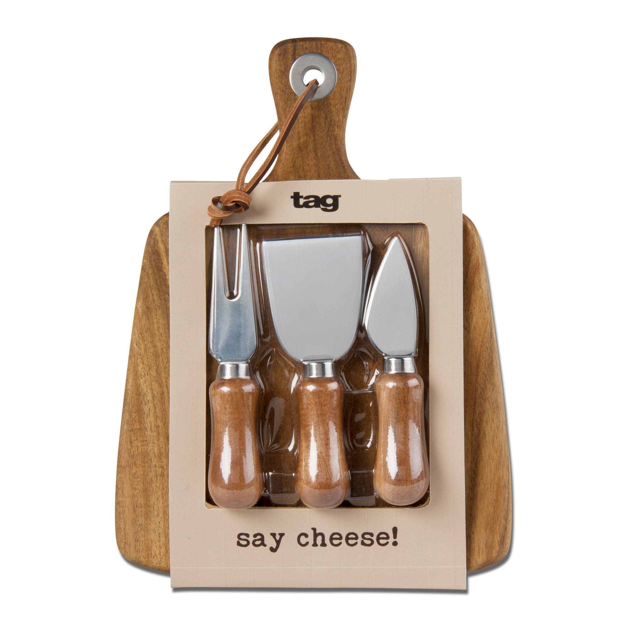 Tag Paddle Board And Cheese Utensil Set Natural Serving Boards In Sand