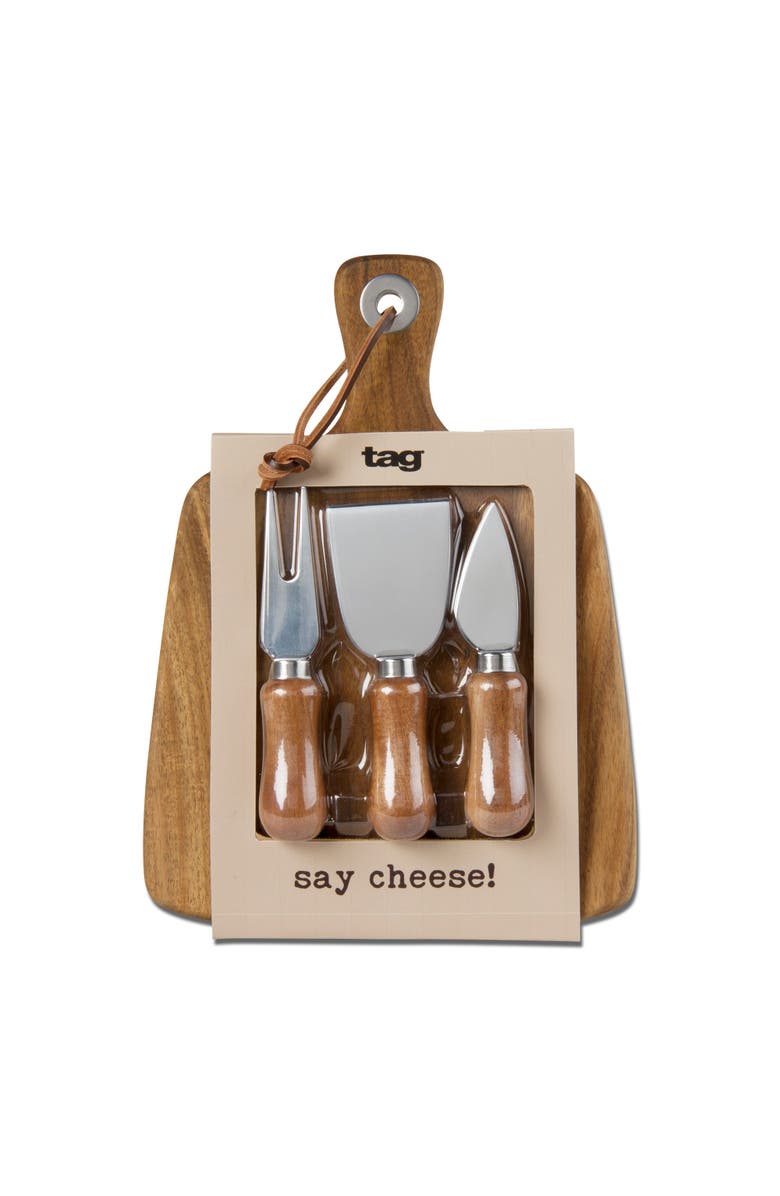 tag Paddle Board and Cheese Utensil Set Natural Serving Boards, Main, color, Beige