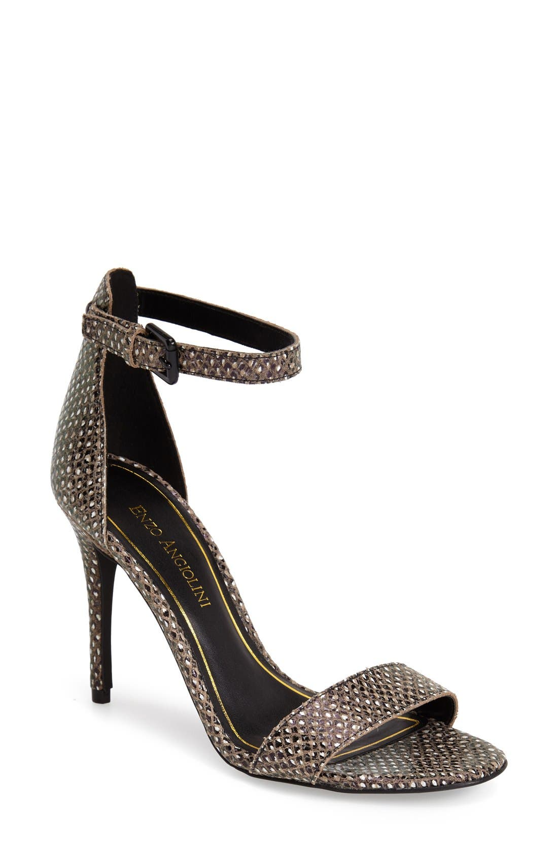 'Manna' Ankle Strap Sandal, Main, color, BLACK/ WHITE