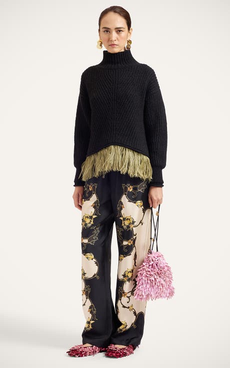 High Kick Sweater With Feathers