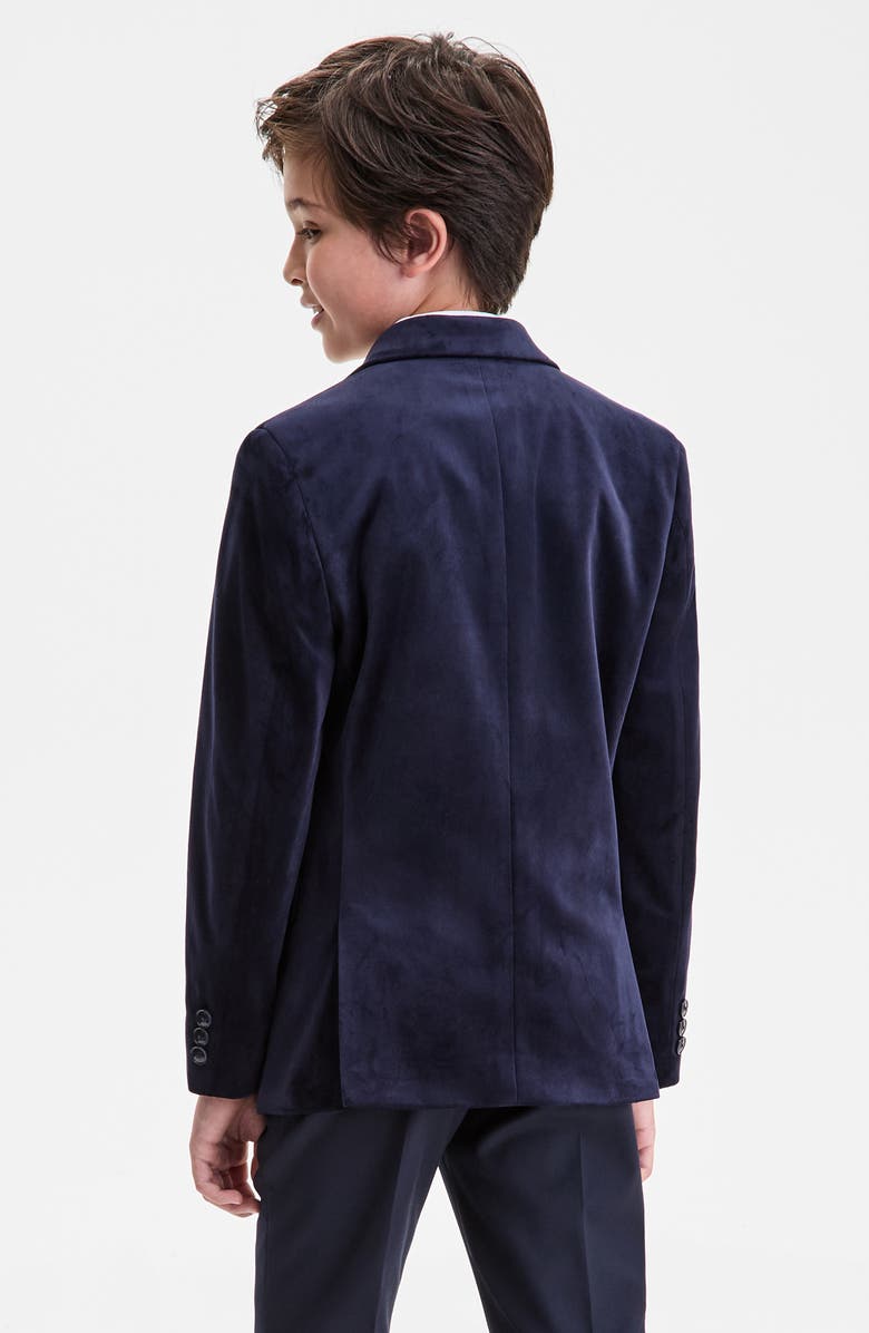 Tallia Kids' Velvet Blazer, Alternate, color, Navy