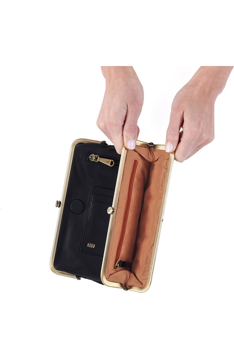 HOBO Lauren Leather Double Frame Clutch, Alternate, color,