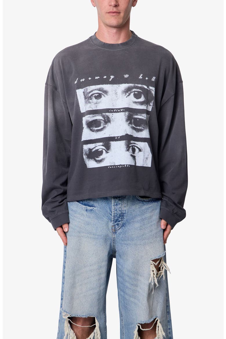 Doorway Long Sleeve Cotton Graphic T-Shirt, Alternate, color, WASHED BLACK