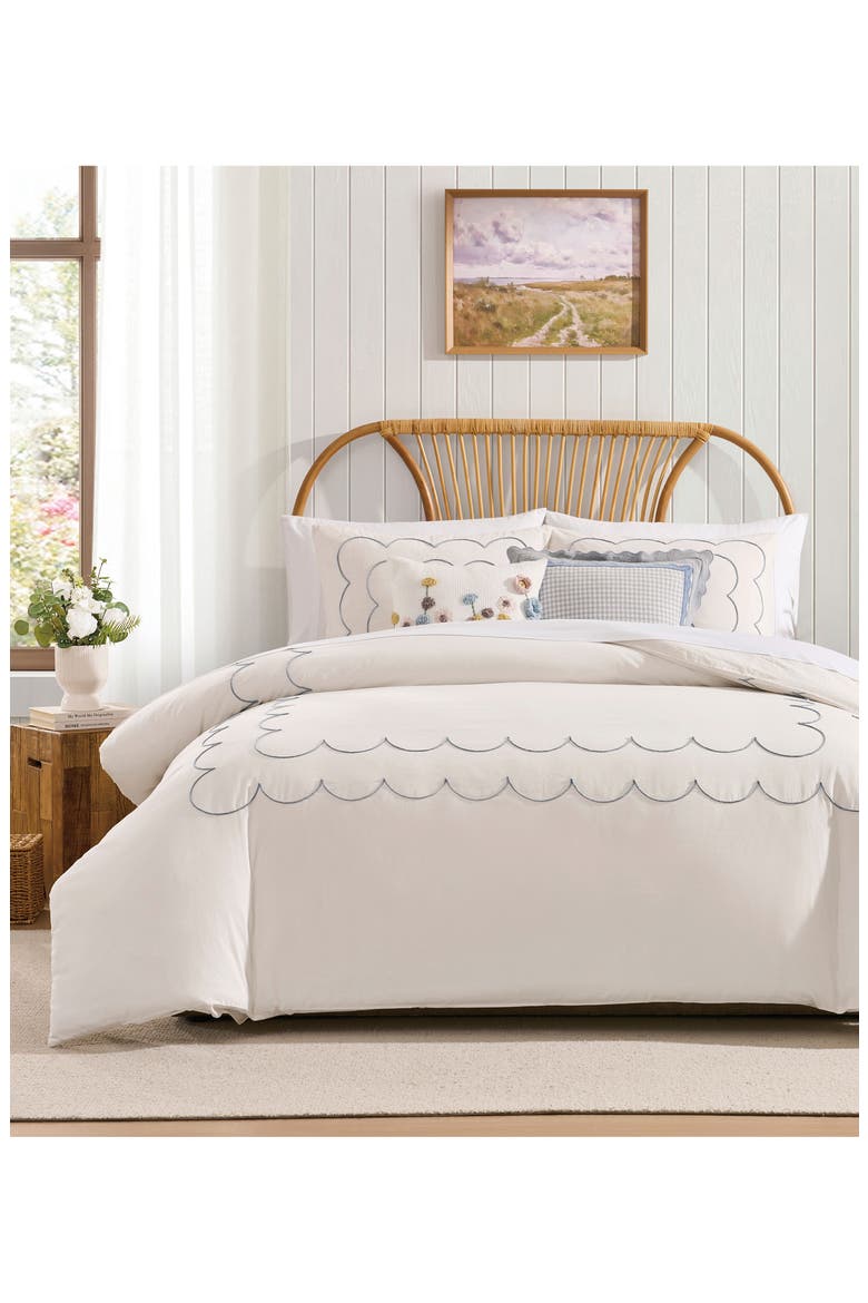 Daydream Scallop Duvet Cover & Pillow Shams Set, Alternate, color, IVORY