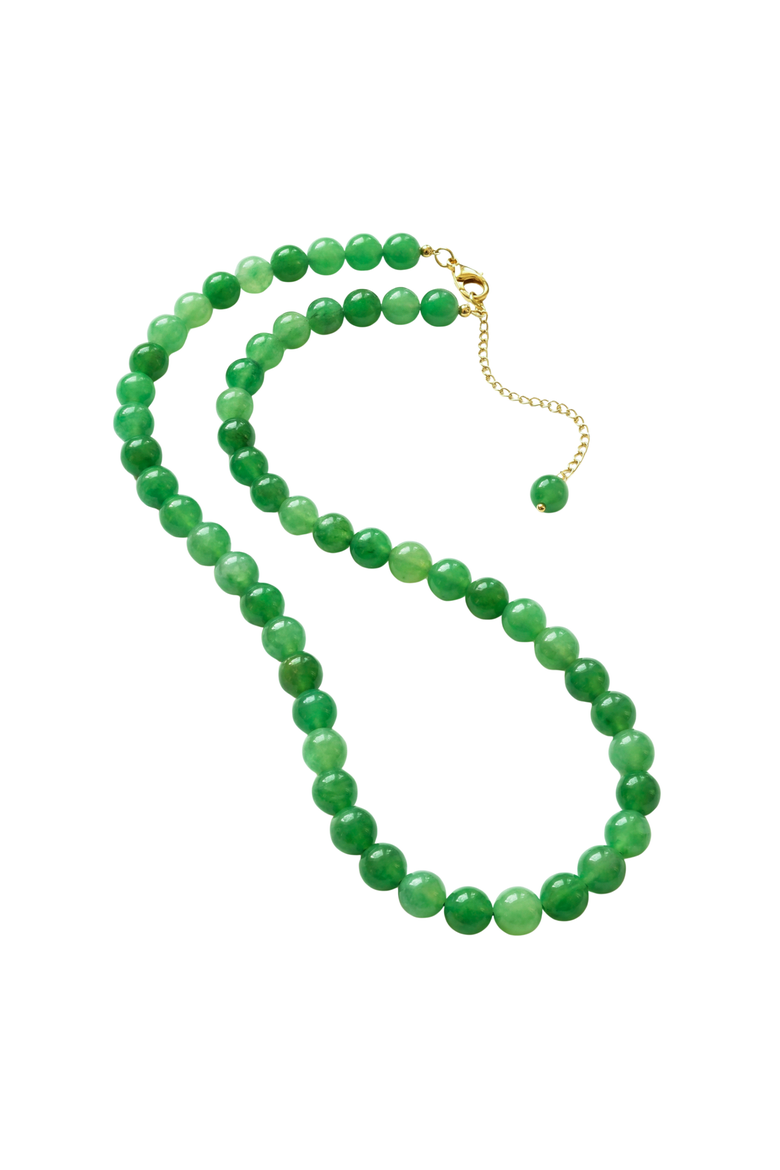 Lime Green jade beaded necklace, Alternate, color, Green