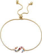 Adornia Mixed Crystal Initial Chain Bracelet