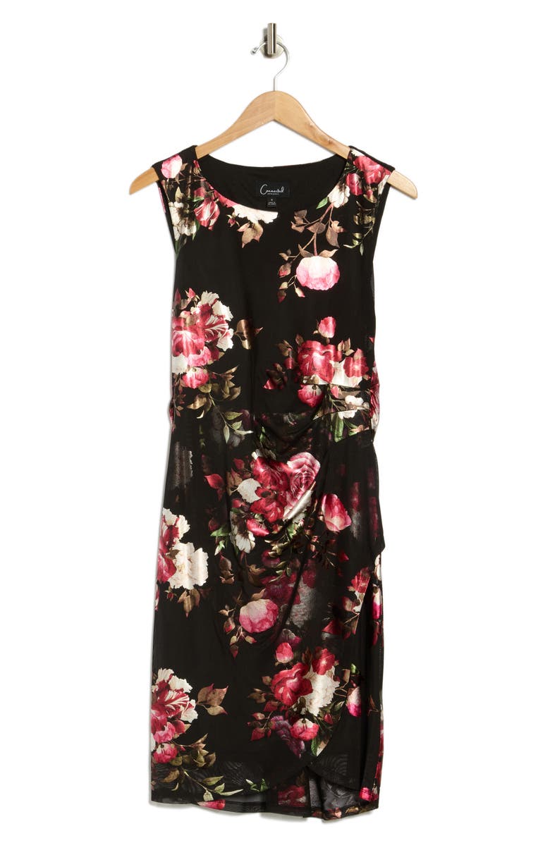 Connected Apparel Foiled Mesh Dress, Alternate, color, Crimson