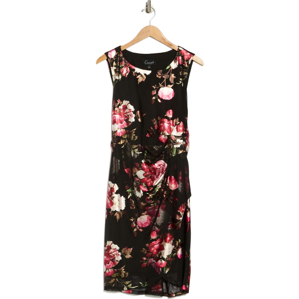 Connected Apparel Foiled Mesh Dress In Multi