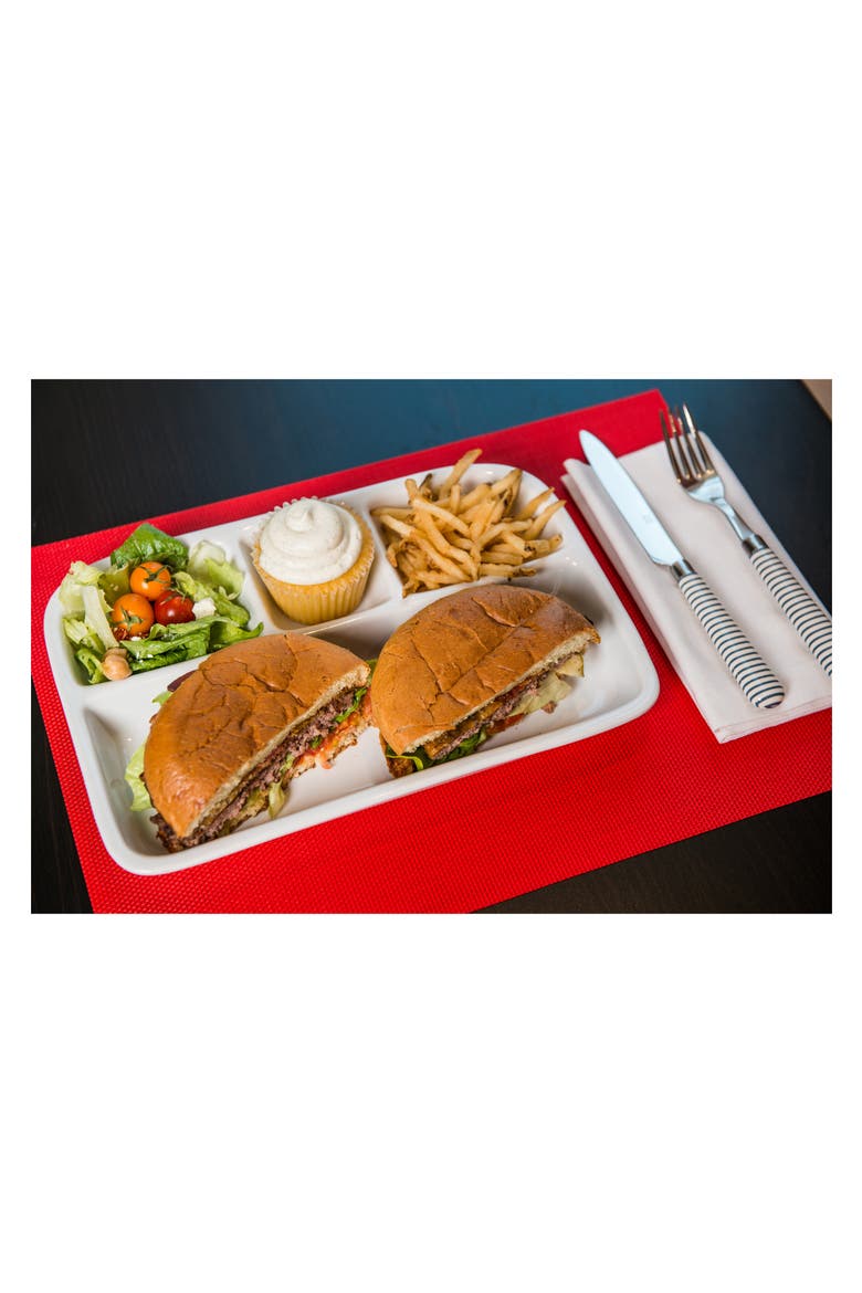 Set of 2 Dinner Trays, Alternate, color, WHITE