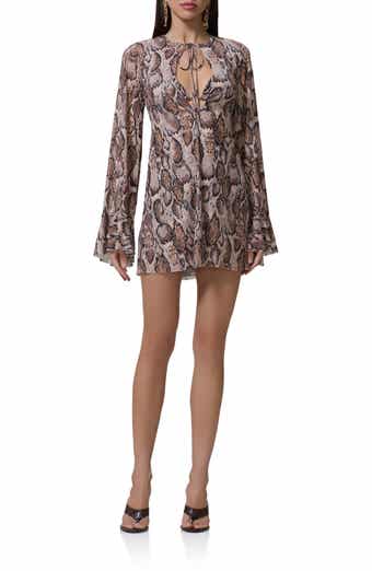 Kori Cutout Bell Sleeve Mesh Minidress