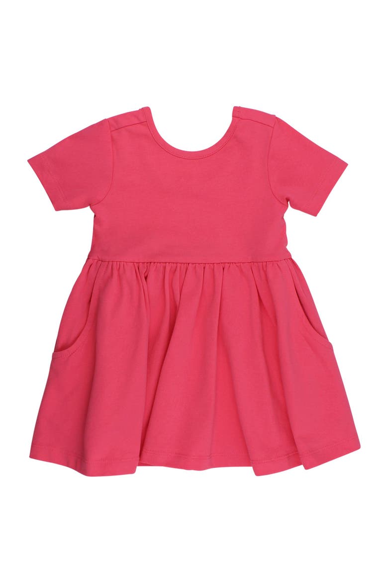 Knit Short Sleeve Twirl Dress, Main, color, Hot Pink
