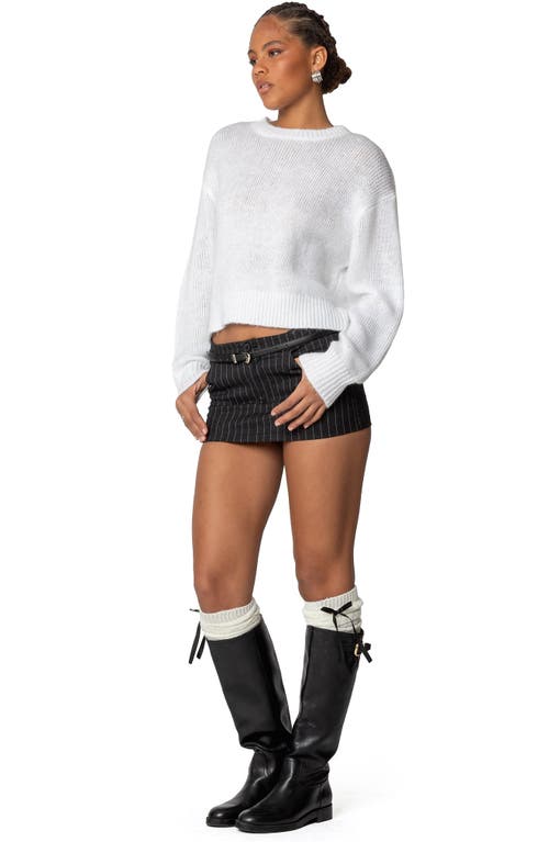Edikted Kyrah Oversize Crop Sweater In White