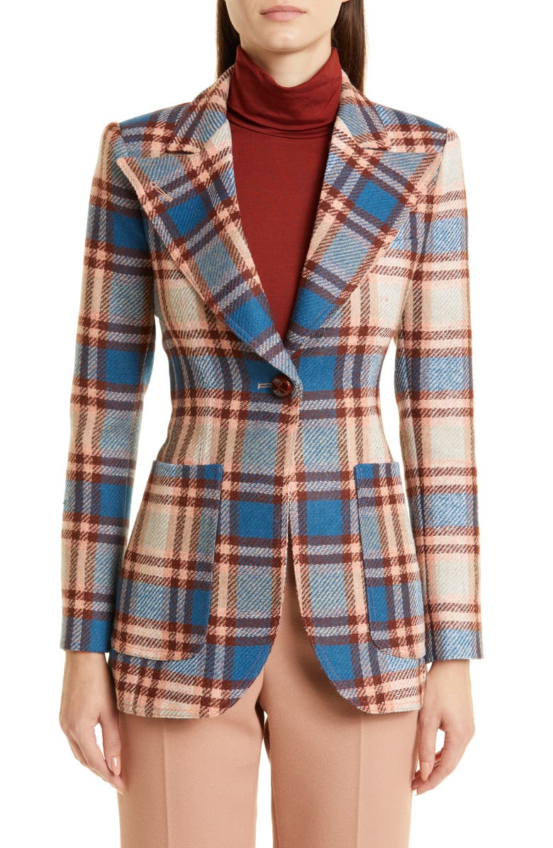 Smythe Plaid Wool Blazer, Main, color,