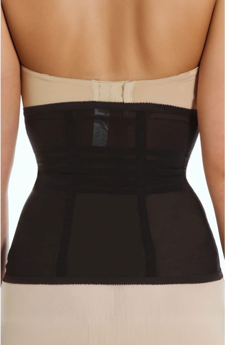Rago Shapette Powermesh Satin Panel Waist Cincher, Alternate, color, Black