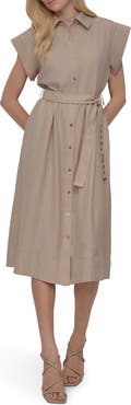 DKNY Tie Waist Shirtdress