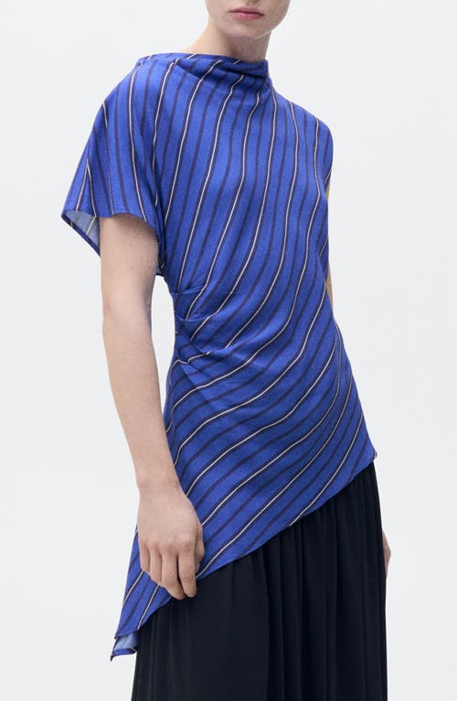 MANGO MANGO STRIPE ASYMMETRIC TOP 