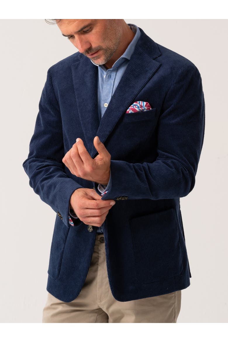 Premium Blend Corduroy Blazer, Main, color, Blue