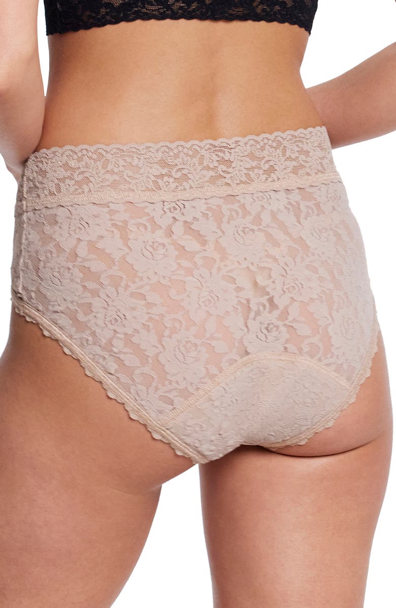 Hanky Panky x Saalt Signature Lace<sup>®</sup> Leakproof French Briefs, Alternate, color, Chai