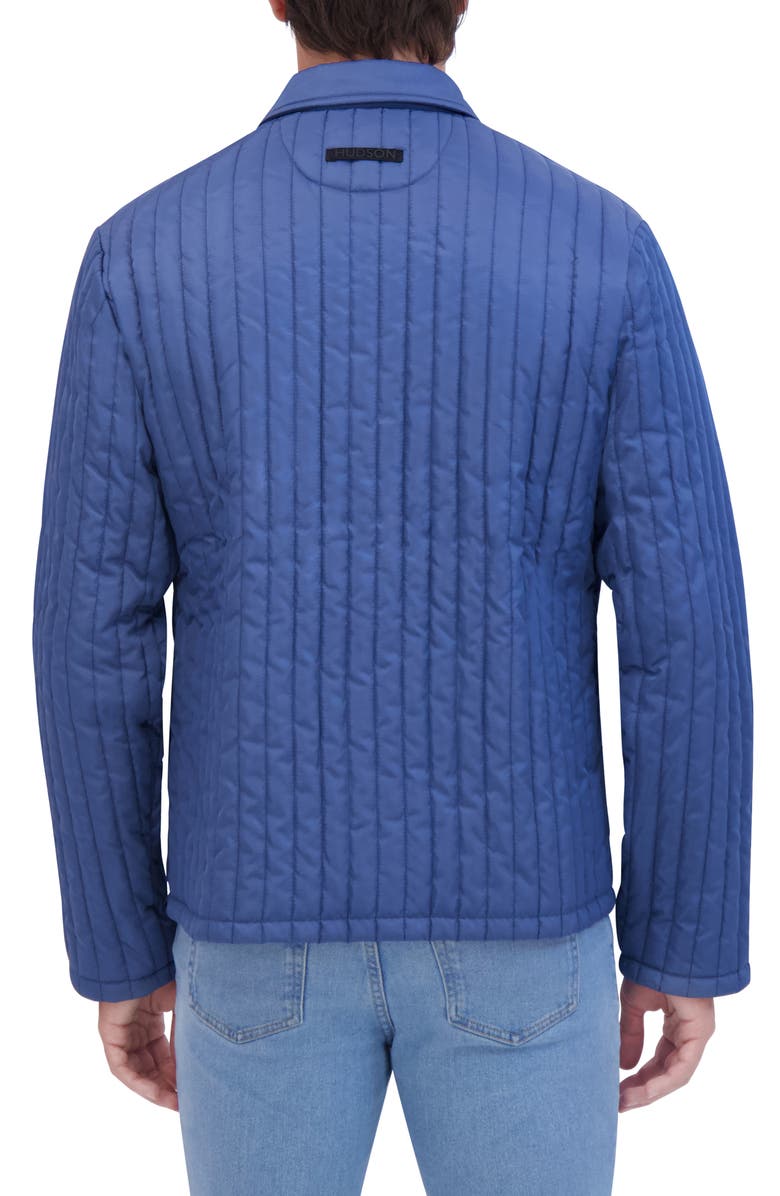 Hudson Jeans Water Repellent Quilted Shirt Jacket, Alternate, color, Blue