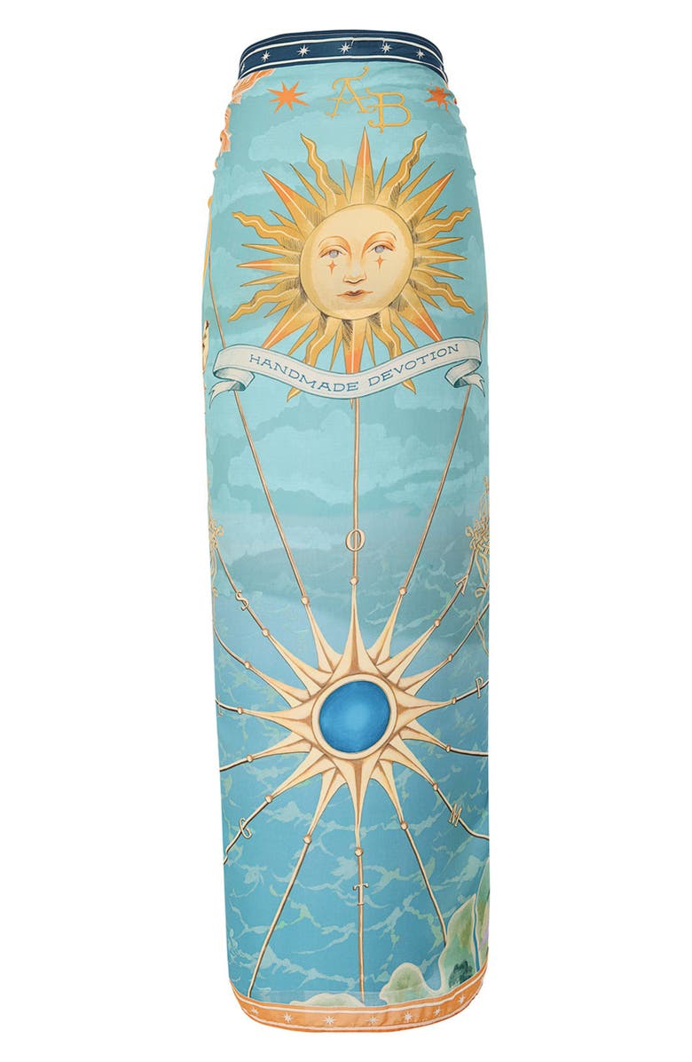 Agua Bendita Marine Solstice Tassel Cover-Up Pareo, Alternate, color, Blue