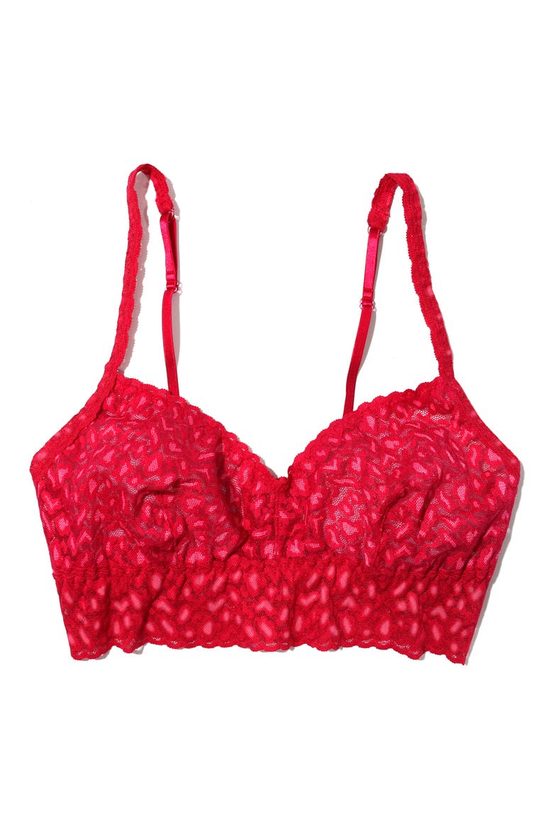 Cross Dye Retro Lace Triangle Bralette, Main, color, BERRY SANGRIA/PINK