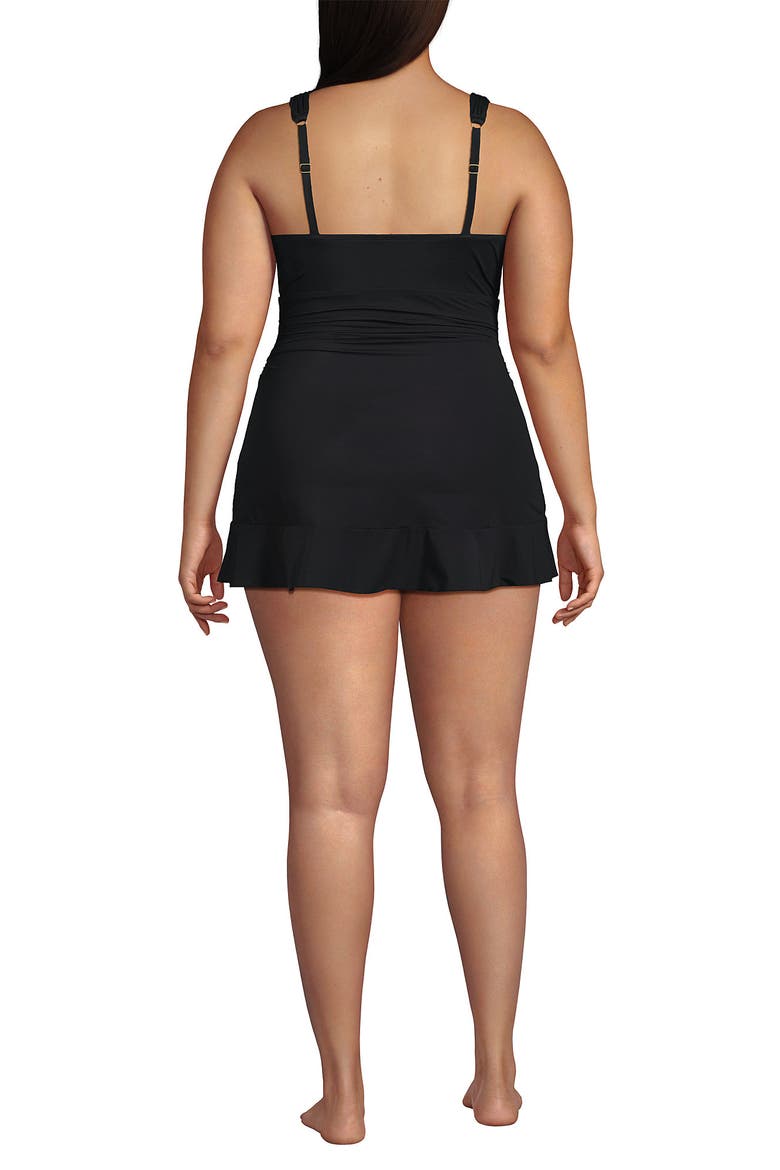 Plus Size SlenderSuit Grecian Mini Swim Dress, Alternate, color, Black