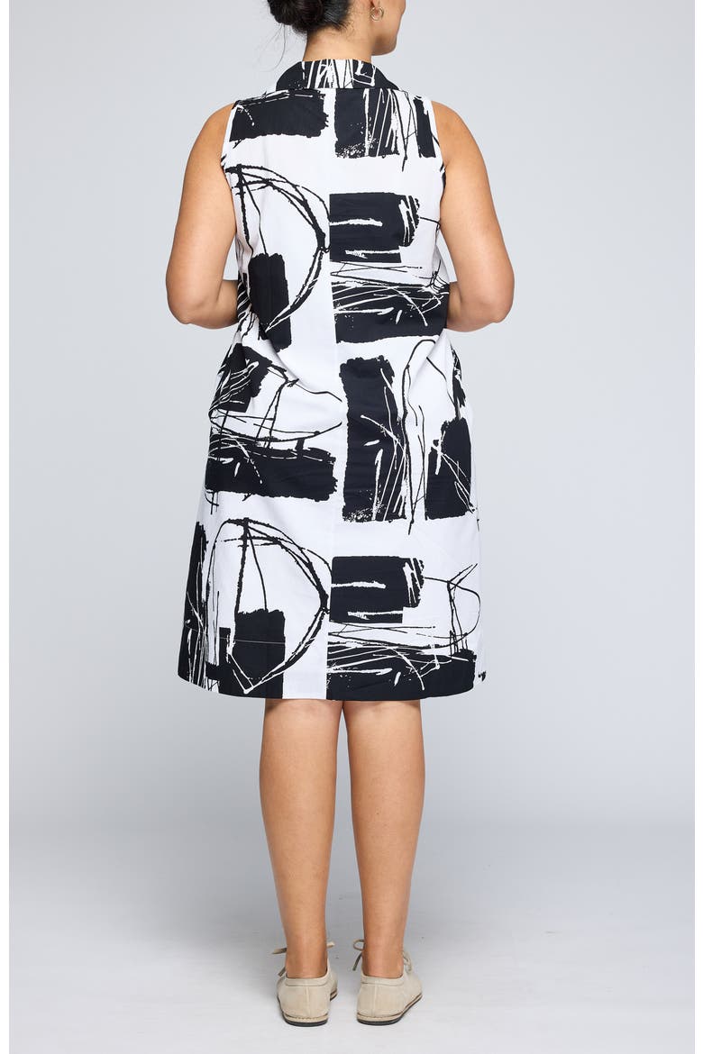 Evadne Printed Poplin Dress with Cotton Lining, Alternate, color, White