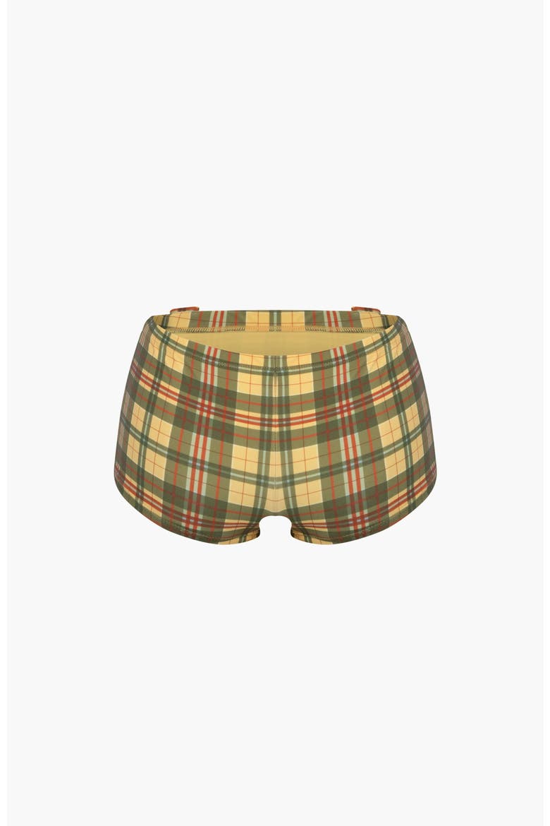 Mini Swim Short, Alternate, color, Yellow Green Plaid