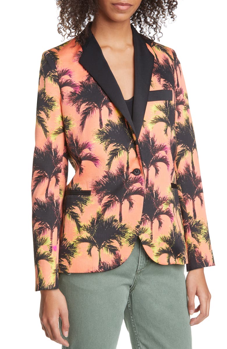 Le Superbe Coastal Palm Print Jacket, Alternate, color, 