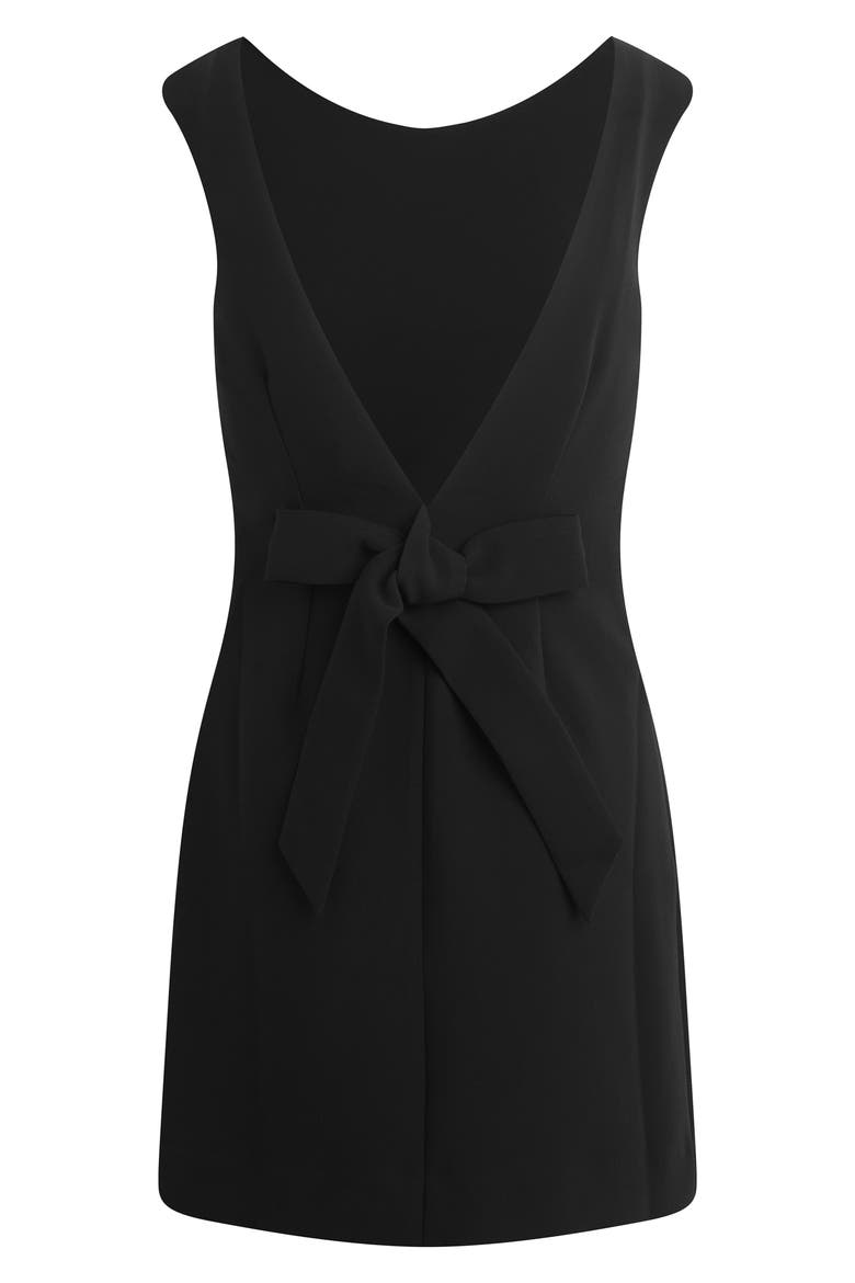 Meet Cute Bow Back Minidress, Alternate, color, BLACK