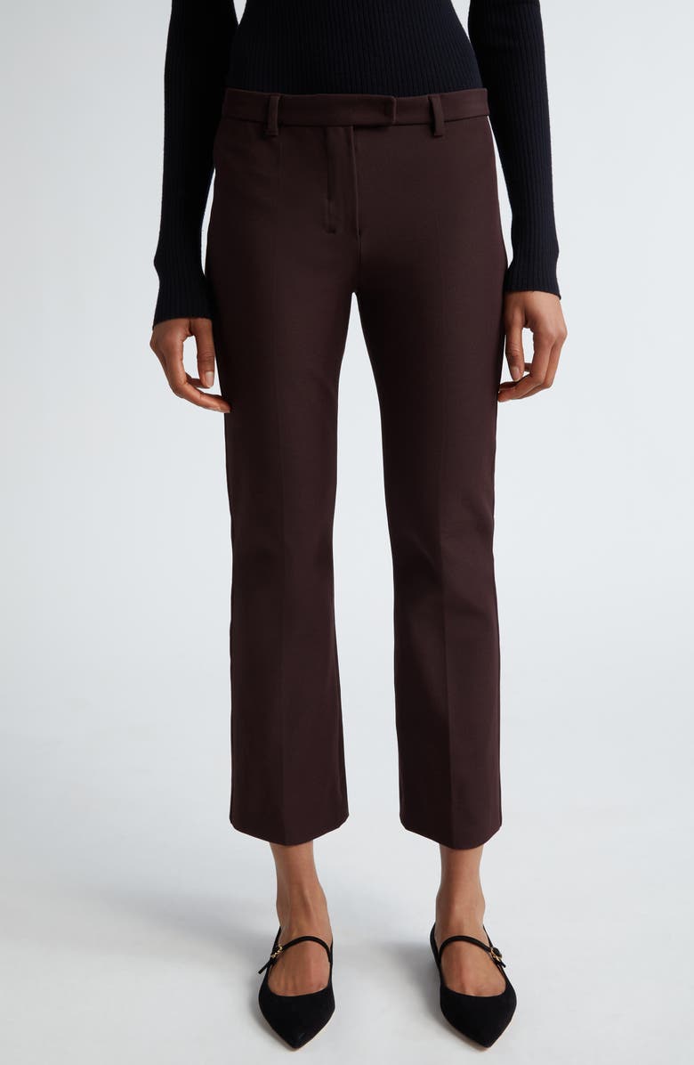Max Mara Umanita Stretch Twill Ankle Pants, Main, color, Wine Coloured